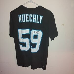 Luke Kuechly HOF #59 in Person Autograph SZ: L Nike Carolina Panthers Shirt ....